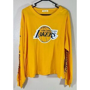 NWT 47 Brand Los Angeles Lakers 'Sweet Victory Marlow’ Long Sleeve T-Shirt XL